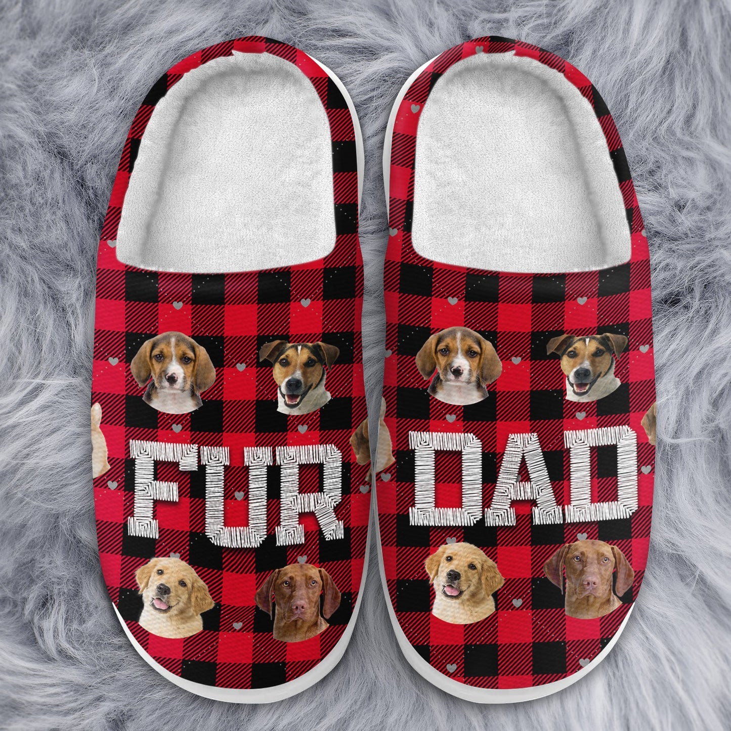 Custom Photo Dog Mom - Gift For Dog Lovers - Personalized Fluffy Slippers