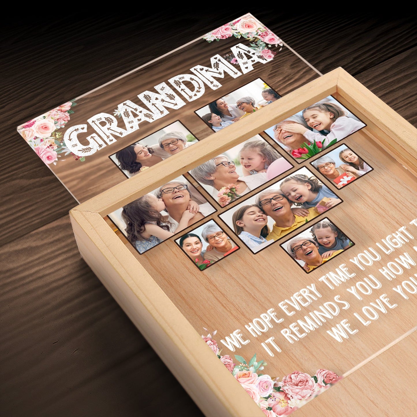 Custom Photo We Hope Every Time You Light This Up - Birthday, Loving Gift For Mom, Mother, Grandma, Grandmother - Personalized Picture Frame Light Box